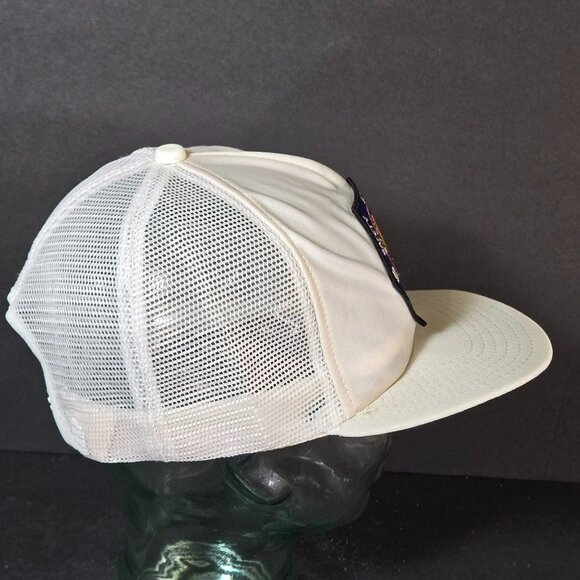 Vintage New Era Chevron D&R Division Mesh Snapback Hat Size M-L White USA Made - Picture 6 of 11